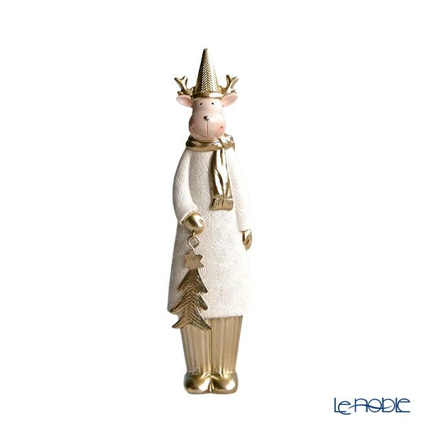 ハルモニア クリスマスオブジェ エルク／ヘラジカ ウインターホワイト HM-011268 ポリレジン製