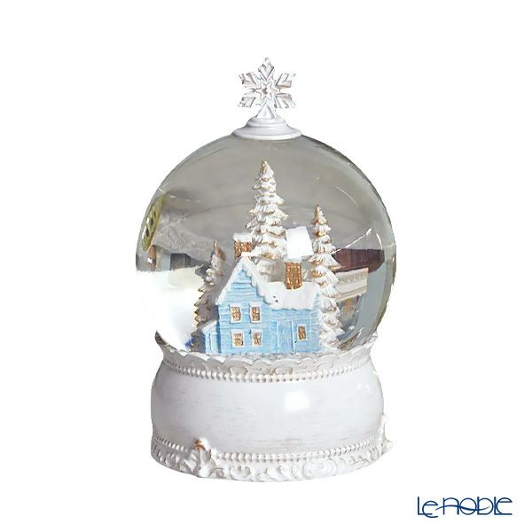 ハルモニア クリスマスオブジェ リキッドLEDスノードーム ホワイトタウン 19cm HM-011211 電池／USB仕様※電池は別売り