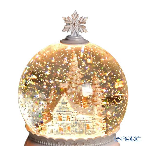 ハルモニア クリスマスオブジェ リキッドLEDスノードーム ホワイトタウン 19cm HM-011211 電池／USB仕様※電池は別売り