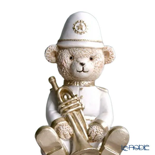 ハルモニア クリスマスオブジェ プレイングベア オンドラム A2 トランペット HM-011229 ポリレジン製