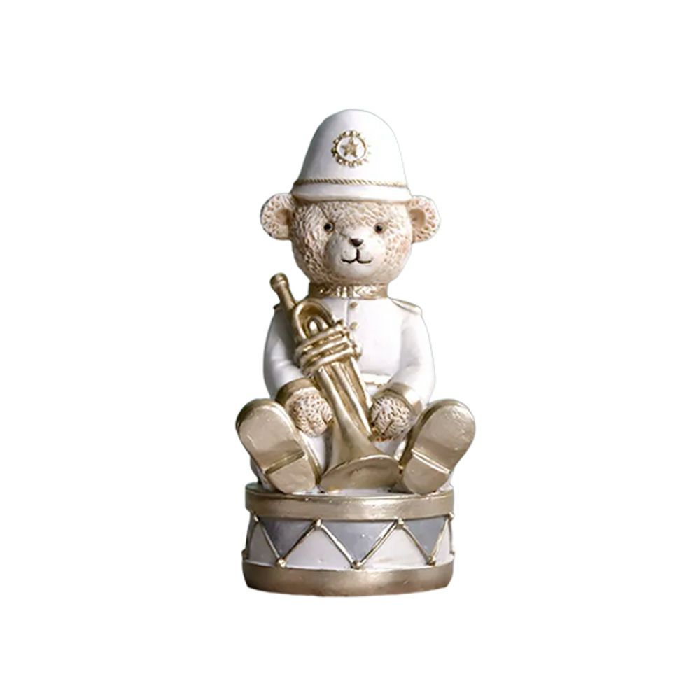 ハルモニア クリスマスオブジェ プレイングベア オンドラム A2 トランペット HM-011229 ポリレジン製