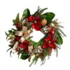 ハルモニア クリスマスオブジェ リース レッドマグノリア ゴールド リボン HM-011353 50cm