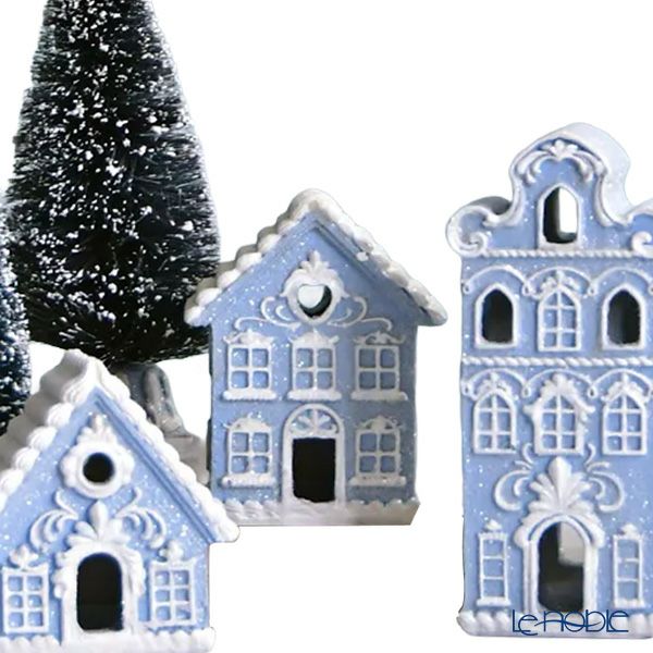 ハルモニア クリスマスオブジェ オブジェ6点セット ウインターブルービレッジ HM-011248 ポリレジン製