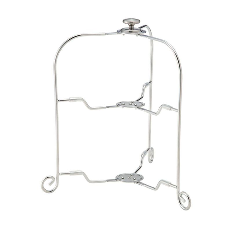 サクライ ワンタッチプレートスタンド 2段 22013011 プレート直径19-24cm 用 折りたたみ式