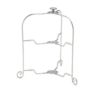 早川シルバー 折りたたみティースタンド デコ 2段 プレート 16cm用 19