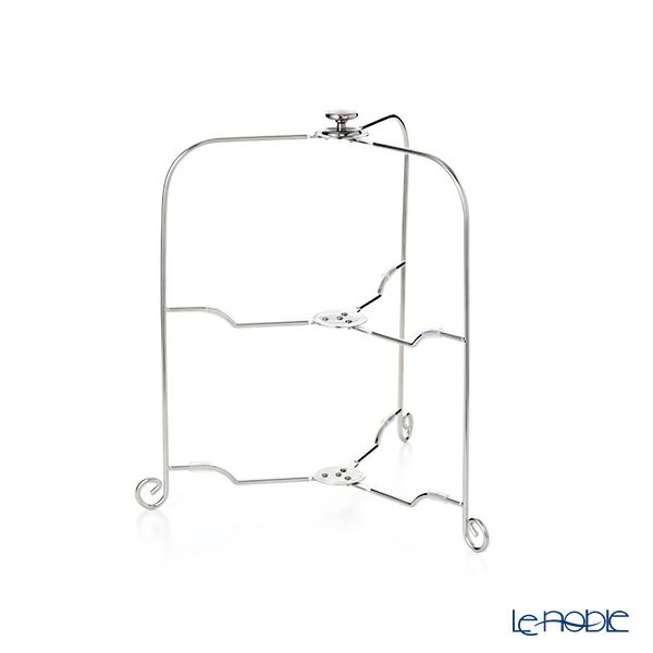 サクライ ワンタッチプレートスタンド／ケーキスタンド L 2段 プレート直径24-30cm 用 18-8ステンレス製 折りたたみ式