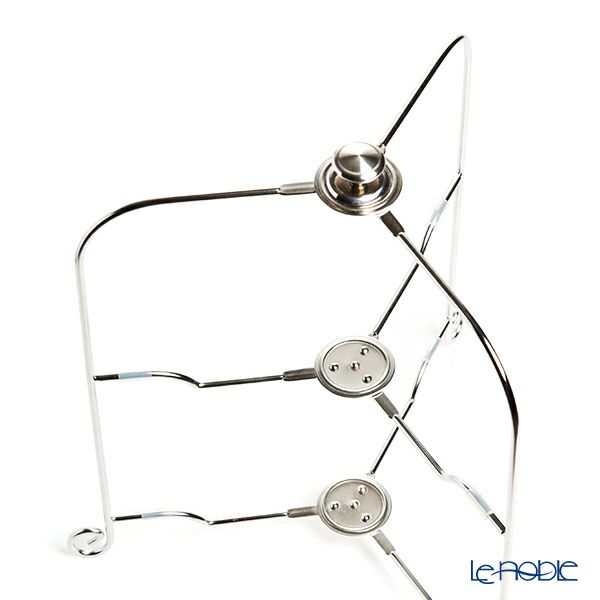 サクライ ワンタッチプレートスタンド／ケーキスタンド L 2段 プレート直径24-30cm 用 18-8ステンレス製 折りたたみ式