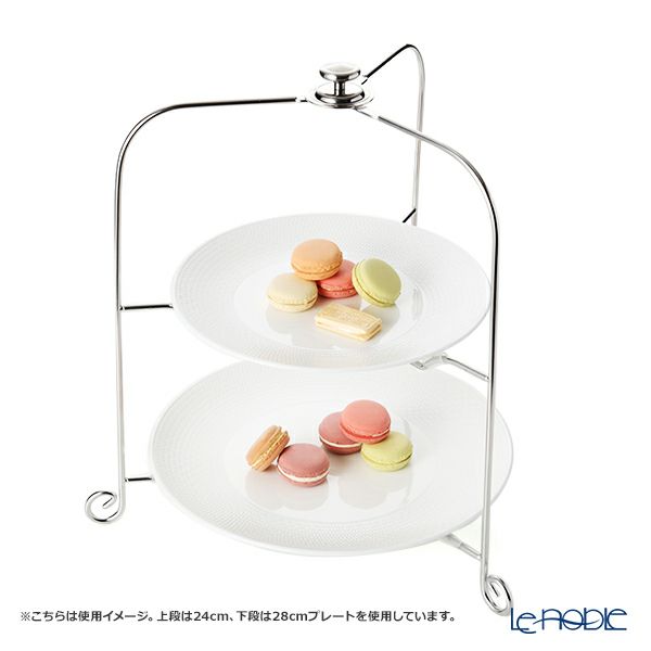 サクライ ワンタッチプレートスタンド／ケーキスタンド L 2段 プレート直径24-30cm 用 18-8ステンレス製 折りたたみ式