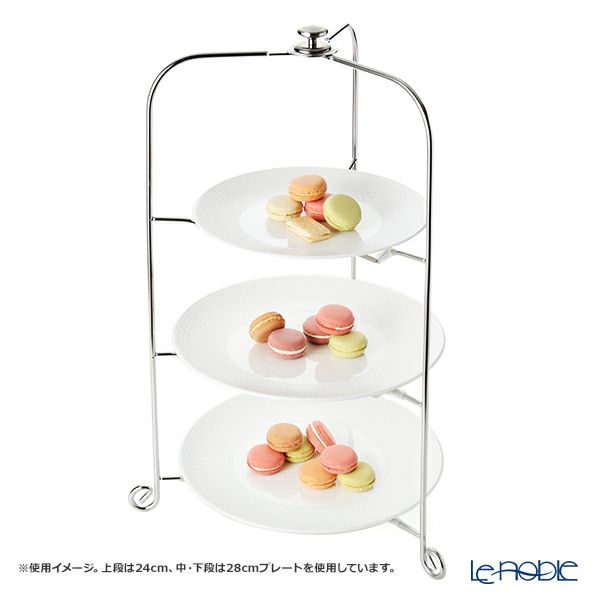 サクライ ワンタッチプレートスタンド／ケーキスタンド L 3段 プレート直径24-30cm 用 18-8ステンレス製 折りたたみ式