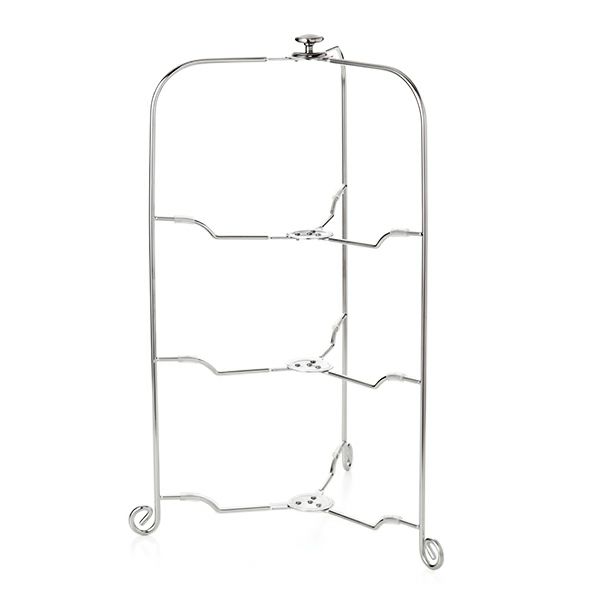 サクライ ワンタッチプレートスタンド／ケーキスタンド L 3段 プレート直径24-30cm 用 18-8ステンレス製 折りたたみ式