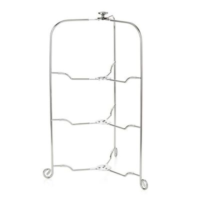 早川シルバー 折りたたみティースタンド デコ 2段 プレート 16cm用 19