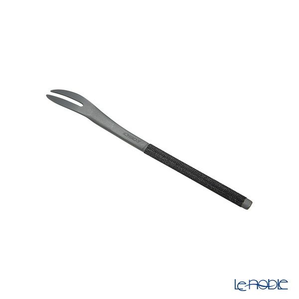 サクライ J-Tone 布着せカトラリー 紗綾 漆黒／漆黒 鶴田一郎デザイン 和菓子ナイフ、スプーン、フォーク 3本セット