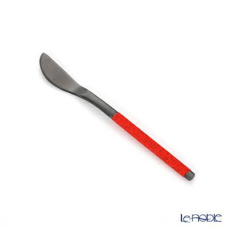 サクライ J-Tone 布着せカトラリー 紗綾 漆黒／朱 鶴田一郎デザイン 和菓子ナイフ、スプーン、フォーク 3本セット