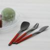 サクライ J-Tone 布着せカトラリー 紗綾 漆黒／朱 鶴田一郎デザイン 和菓子ナイフ、スプーン、フォーク 3本セット