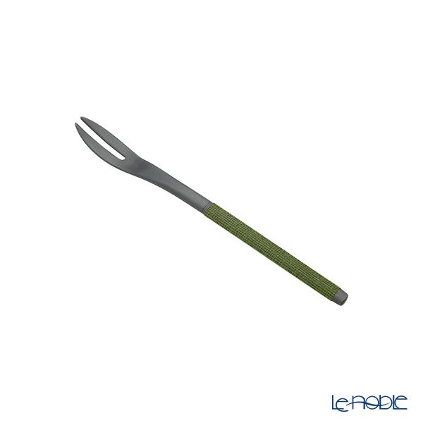 サクライ J-Tone 布着せカトラリー 紗綾 漆黒／抹茶 鶴田一郎デザイン 和菓子ナイフ、スプーン、フォーク 3本セット