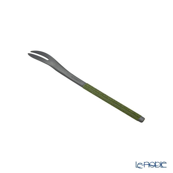 サクライ J-Tone 布着せカトラリー 紗綾 漆黒／抹茶 鶴田一郎デザイン 和菓子ナイフ、スプーン、フォーク 3本セット