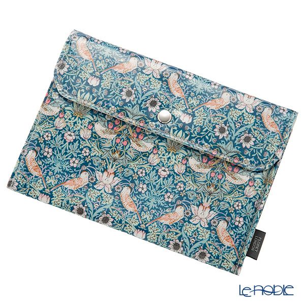 リバティプリント（LIBERTY PRINT）を使用したマルチケース02 ストロベリーシーフ／いちご泥棒 グリーン 21×15×2cm 日本製