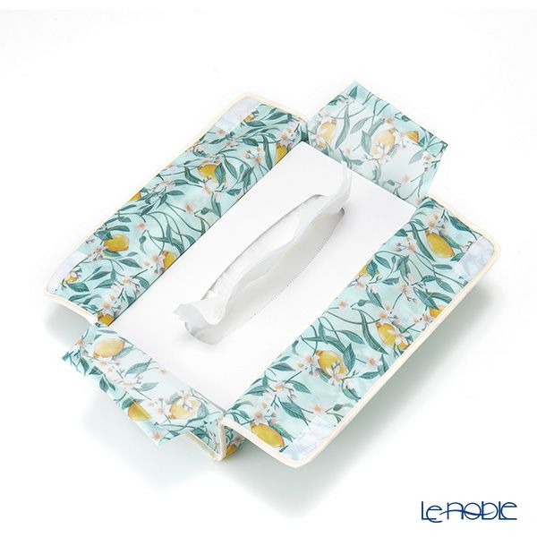 リバティプリント（LIBERTY PRINT）を使用したティッシュカバー レモン ブロッサム ミント 22.5×11.5×H5cm用 日本製