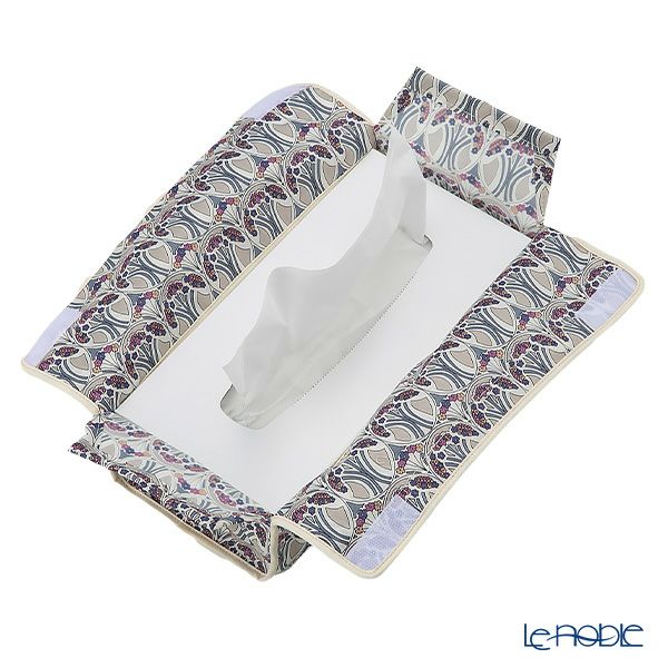 リバティプリント（LIBERTY PRINT）を使用したティッシュカバー マウベリーナ グレー 22.5×11.5×H5cm用 日本製