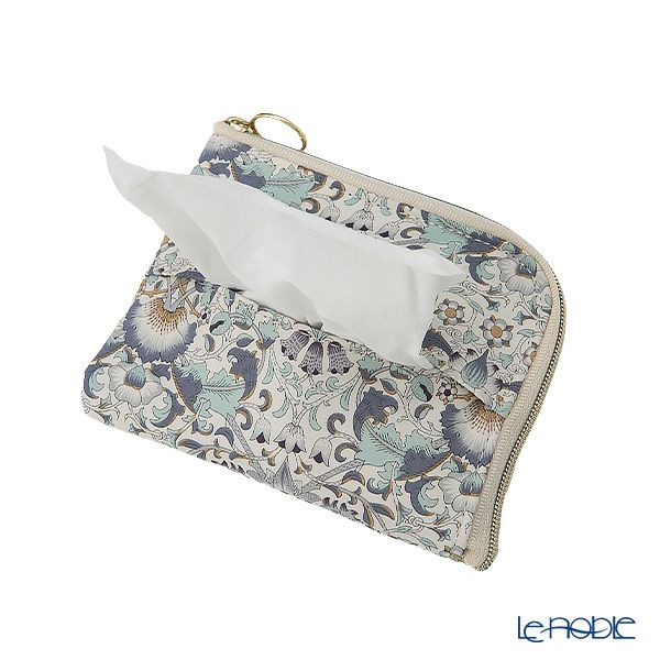 リバティプリントを使用した ソフトハンドタオル ＆ ティッシュポーチ ギフトセット C ロデン ブルー 23SS