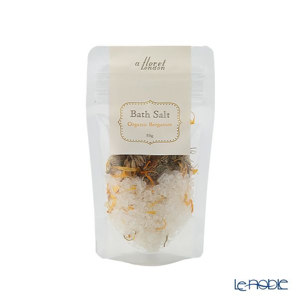 リバティプリントを使用したハンドタオル＆ハーブバスソルト50g （約2回分 不織布袋2枚入） ギフトセット B フラワーフェテ BL オーガニックベルガモットの香り 23SS