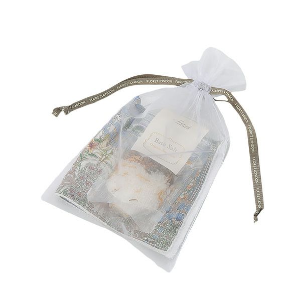 リバティプリントを使用したハンドタオル＆ハーブバスソルト50g （約2回分 不織布袋2枚入） ギフトセット B フラワーフェテ BL オーガニックベルガモットの香り 23SS