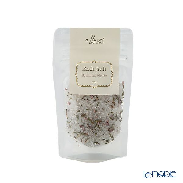 リバティプリントを使用したハンドタオル＆ハーブバスソルト50g （約2回分 不織布袋2枚入） ギフトセット C ホリーホックス BE ボタニカルフラワーの香り 23SS