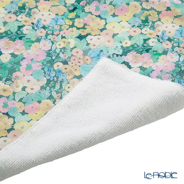 リバティプリントを使用したハンドタオル＆ハーブバスソルト50g （約2回分 不織布袋2枚入） ギフトセット D ホリーホックス GR ナチュラルラベンダーの香り 23SS