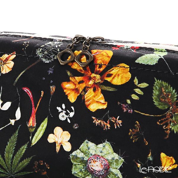 リバティプリント（LIBERTY PRINT）を使用したワイヤーポーチ フローラル・イヴ ブラック 24×8×11cm 日本製