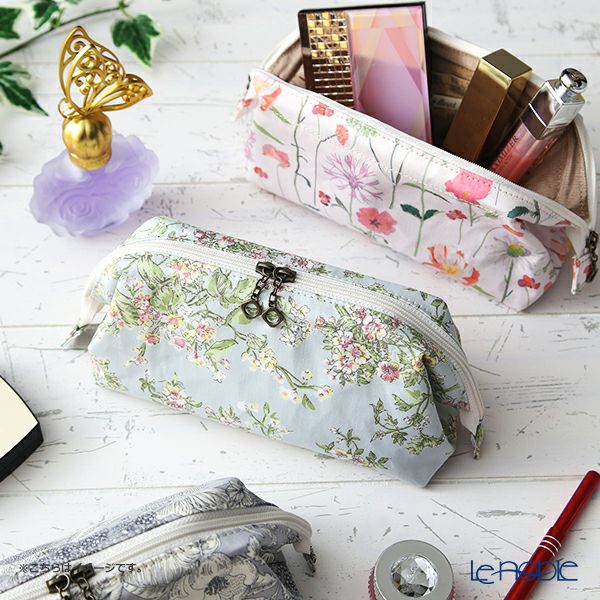 リバティプリント（LIBERTY PRINT）を使用したワイヤーポーチ フローラル・イヴ ブラック 24×8×11cm 日本製