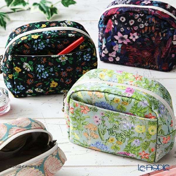 リバティプリント（LIBERTY PRINT）を使用したミニポーチ スウィムダンクレア ネイビー 11×4×10cm 日本製