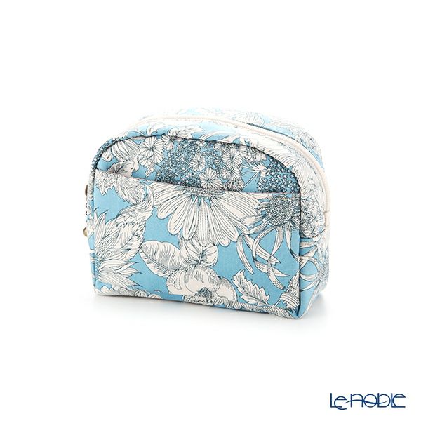 リバティプリント（LIBERTY PRINT）を使用したミニポーチ スウィムダンクレア サックスブルー 11×4×10cm 日本製