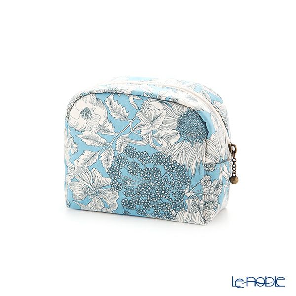 リバティプリント（LIBERTY PRINT）を使用したミニポーチ スウィムダンクレア サックスブルー 11×4×10cm 日本製