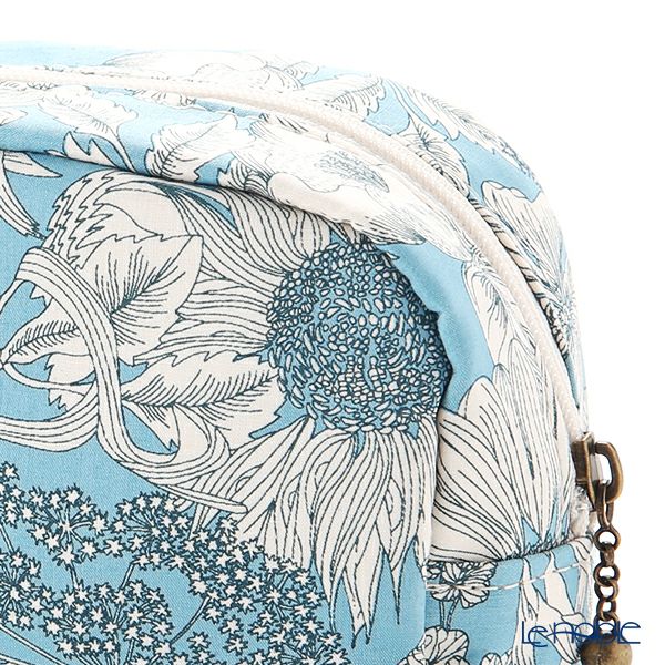 リバティプリント（LIBERTY PRINT）を使用したミニポーチ スウィムダンクレア サックスブルー 11×4×10cm 日本製
