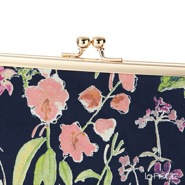 リバティプリント（LIBERTY PRINT）を使用したがま口ポーチ チャートウェル ネイビー 20×6×13cm 日本製