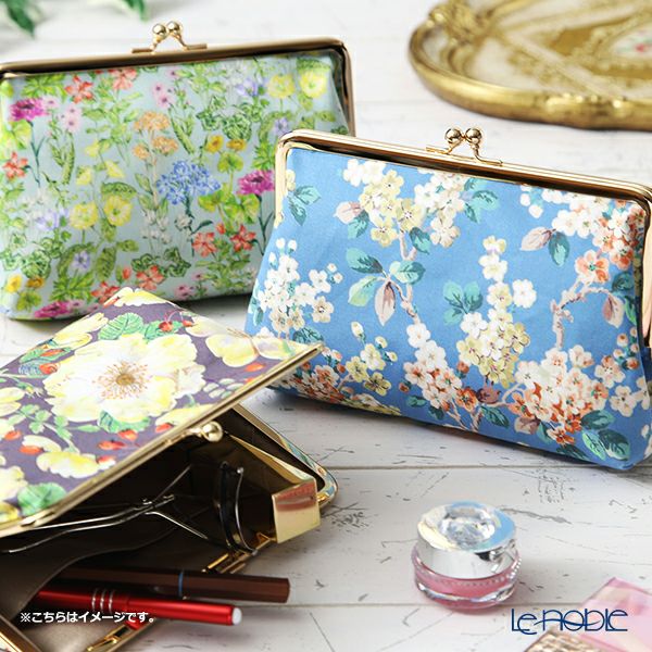 リバティプリント（LIBERTY PRINT）を使用したがま口ポーチ チャートウェル ネイビー 20×6×13cm 日本製