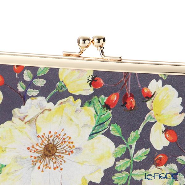 リバティプリント（LIBERTY PRINT）を使用したがま口ポーチ ドーセット・ローズ グレー 20×6×13cm 日本製