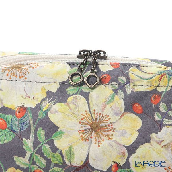 リバティプリント（LIBERTY PRINT）を使用したワイヤーポーチ ドーセット・ローズ グレー 24×8×11cm 日本製
