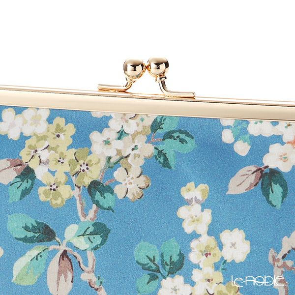 リバティプリント（LIBERTY PRINT）を使用したがま口ポーチ ジョセフィン ブルー 20×6×13cm 日本製