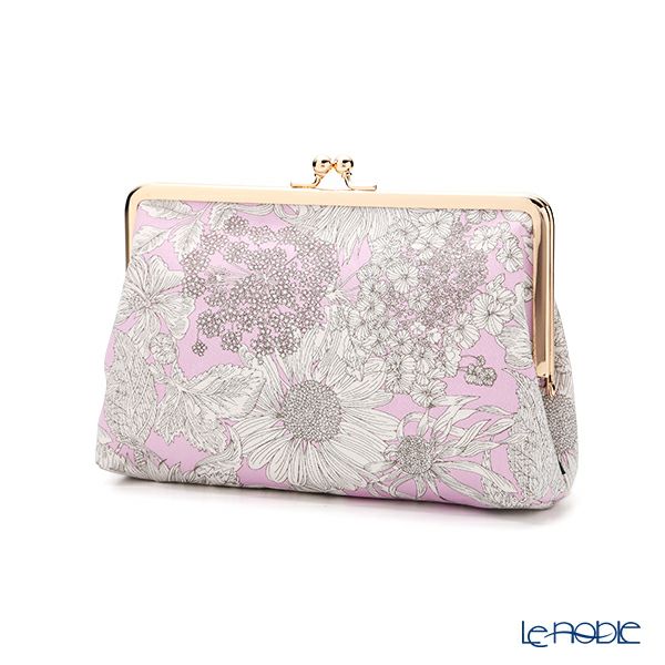 リバティプリント（LIBERTY PRINT）を使用したがま口ポーチ スウィムダンクレア ピンク 20×6×13cm 日本製