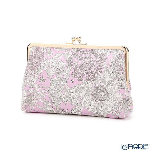 リバティプリント（LIBERTY PRINT）を使用したがま口ポーチ スウィムダンクレア ピンク 20×6×13cm 日本製