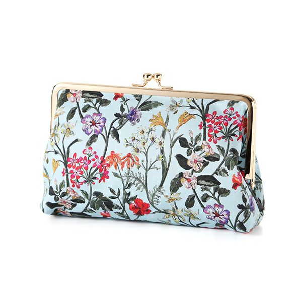 リバティプリント（LIBERTY PRINT）を使用したがま口ポーチ ロックウッド ブルー 20×6×13cm 日本製
