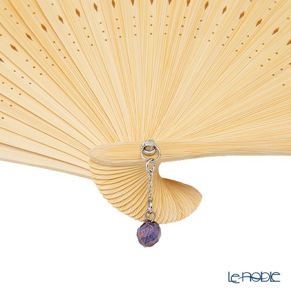 リバティプリント（LIBERTY PRINT）を使用した扇子02 シックスティ パープル チェコビーズチャーム付 共布扇子ケース付