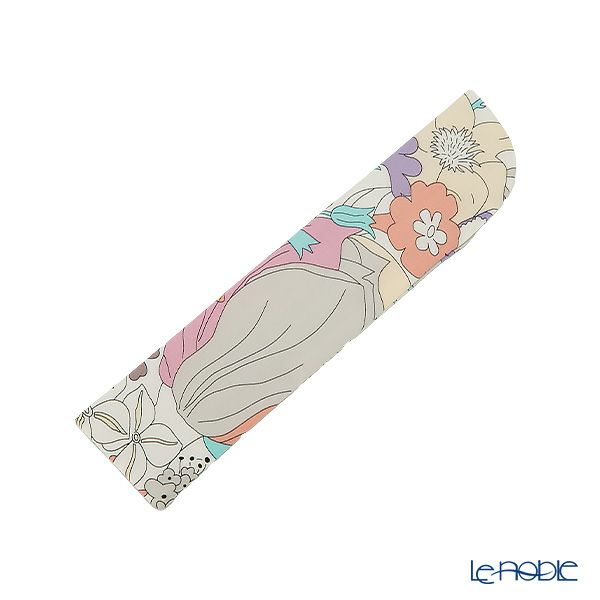 リバティプリント（LIBERTY PRINT）を使用した扇子02 シックスティ パープル チェコビーズチャーム付 共布扇子ケース付