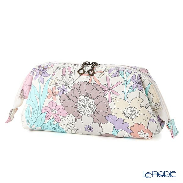 リバティプリント（LIBERTY PRINT）を使用したワイヤーポーチ シックスティ パープル 24×8×11cm 日本製