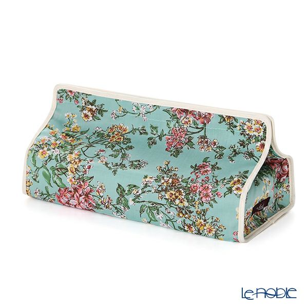 リバティプリント（LIBERTY PRINT）を使用したティッシュカバー セリーヌ ターコイズ 22.5×11.5×H5cm用 日本製