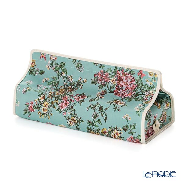 リバティプリント（LIBERTY PRINT）を使用したティッシュカバー セリーヌ ターコイズ 22.5×11.5×H5cm用 日本製