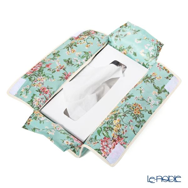 リバティプリント（LIBERTY PRINT）を使用したティッシュカバー セリーヌ ターコイズ 22.5×11.5×H5cm用 日本製