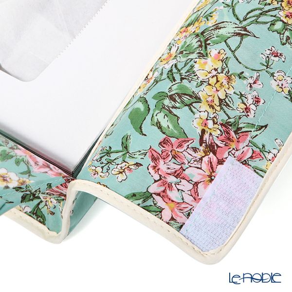 リバティプリント（LIBERTY PRINT）を使用したティッシュカバー セリーヌ ターコイズ 22.5×11.5×H5cm用 日本製