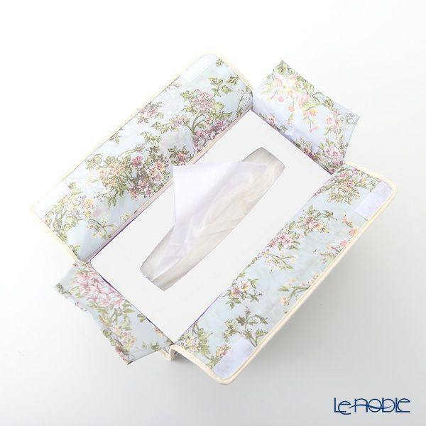 リバティプリント（LIBERTY PRINT）を使用したティッシュカバー セリーヌ ブルー 22.5×11.5×H5cm用 日本製